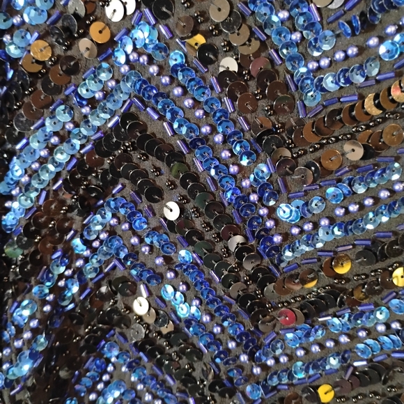 AJ Bari Silk Sequins/Beaded Vintage Tunic - Picture 3 of 7